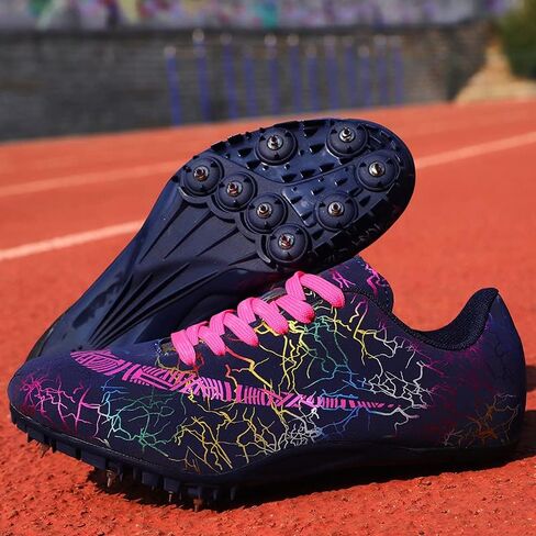 أحذية Track Spikes الرياضية Sprint للرجال أحذية رياضية للتدريب على القفز والسباقات، أحذية رياضية احترافية للمسافات والجري للمسارات والميدان للشباب خفيفة الوزن ومسامية in Kuwait