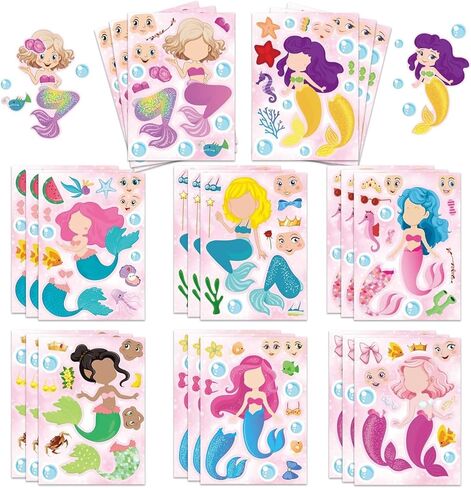 Create-Your-Own-Sticker, 32 Sticker Sheets for Kids Party Favors, Robot Stickers for Kids, Sticker Faces for Kids, Educational Party Favors, Birthday Party Activities, Robot Birthday Party Supplies in Kuwait