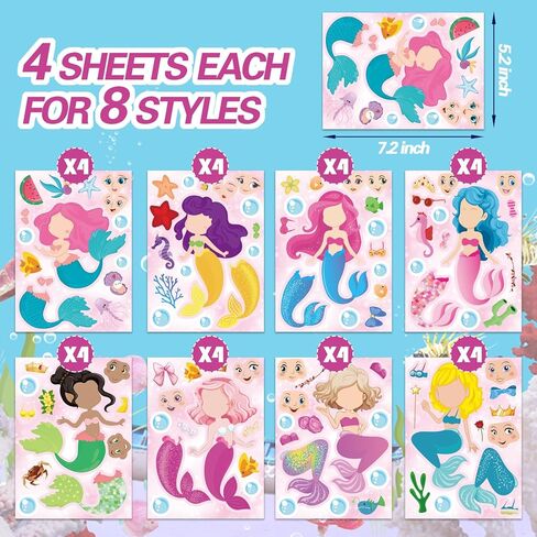 Create-Your-Own-Sticker, 32 Sticker Sheets for Kids Party Favors, Robot Stickers for Kids, Sticker Faces for Kids, Educational Party Favors, Birthday Party Activities, Robot Birthday Party Supplies in Kuwait