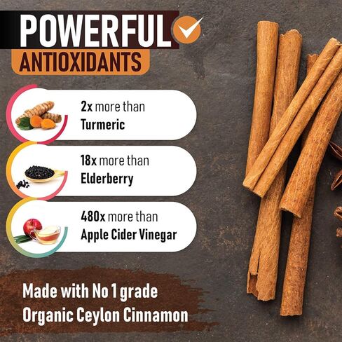 Liquid Cinnamon Honey Blend (Made in USA) — Natural Cough Syrup to Boost Immunity, Relieve Cold, Cough, Flu & Sore Throat — Ceylon Cinnamon (16 oz) and Honey (8 oz) for Kids and Adults by True Vine in Kuwait