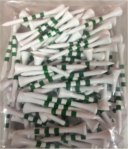 2 3/4" Wooden Golf Tees with Height Indication Stripes - Pack of 100 in Saudi Arabia