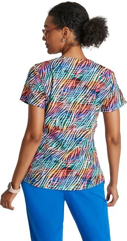 BARCO One Printed Scrub Top for Women - V-Neck Medical Top, Eco-Friendly Fabric, 4-Way Stretch Women's Scrub Top in Saudi Arabia