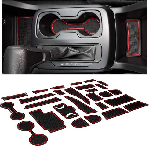 CupHolderHero يناسب ملحقات Chevy Colorado & GMC Canyon 2015-2022 الداخلية المخصصة الممتازة غير القابلة للانزلاق المضادة للغبار حامل الأكواب، سجادات بطانة وحدة التحكم المركزية، جيب الباب مجموعة 26 قطعة (كابينة الطاقم) (زخرفة بيضاء) in Kuwait