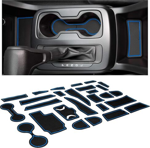 CupHolderHero يناسب ملحقات Chevy Colorado & GMC Canyon 2015-2022 الداخلية المخصصة الممتازة غير القابلة للانزلاق المضادة للغبار حامل الأكواب، سجادات بطانة وحدة التحكم المركزية، جيب الباب مجموعة 26 قطعة (كابينة الطاقم) (زخرفة بيضاء) in Kuwait