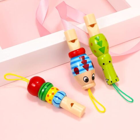Toddmomy 3pcs Wooden Whistles for Kid,Cute Animal Whistles Music Instrument Toys Kids Party Noisemakers Whistles Party Bag Fillers,Random Color in Saudi Arabia