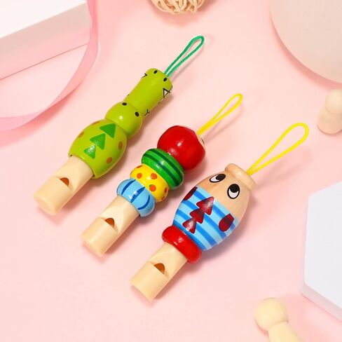 Toddmomy 3pcs Wooden Whistles for Kid,Cute Animal Whistles Music Instrument Toys Kids Party Noisemakers Whistles Party Bag Fillers,Random Color in Saudi Arabia