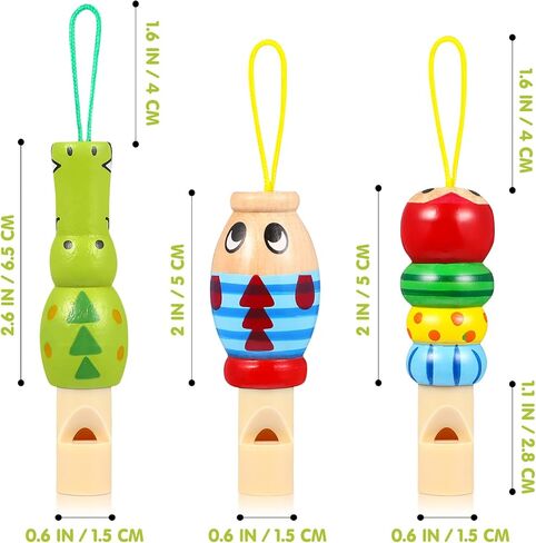Toddmomy 3pcs Wooden Whistles for Kid,Cute Animal Whistles Music Instrument Toys Kids Party Noisemakers Whistles Party Bag Fillers,Random Color in Saudi Arabia