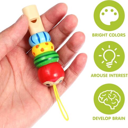 Toddmomy 3pcs Wooden Whistles for Kid,Cute Animal Whistles Music Instrument Toys Kids Party Noisemakers Whistles Party Bag Fillers,Random Color in Saudi Arabia