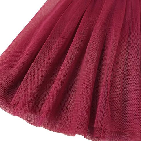 Flofallzique Baby Girls Dress Toddler Tutu Infant Floral Sundress Tulle Wedding Dress (6 Years, Wine) in Saudi Arabia