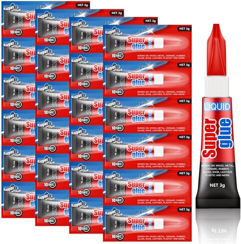 صمغ فائق، 12 أنبوبًا للاستخدام مرة واحدة، 3 جرام لكل منها، صمغ فائق السرعة سائل وقوي، غراء للبلاستيك الصلب، الأعمال اليدوية، السيراميك، الإطار، الجلد، المعدن، إلخ in Kuwait