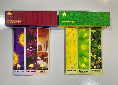 Premium Incense Sticks | Natural Indian Agarbatti | 180 Sticks | Pack of 6 Fragrances | Charcoal-Free | Low-Smoke | Long Lasting Fragrance Sticks in Saudi Arabia