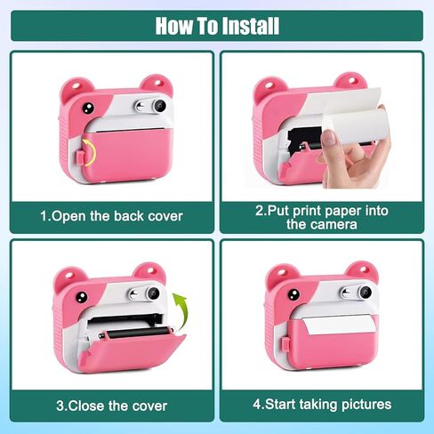 20 لفة كاميرا طباعة فورية للأطفال لإعادة تعبئة ورق الطباعة، لفات ورق طباعة حرارية طباعة صور عالية الدقة لمعظم الكاميرات الفورية للأطفال (57 × 25 مم) in Kuwait