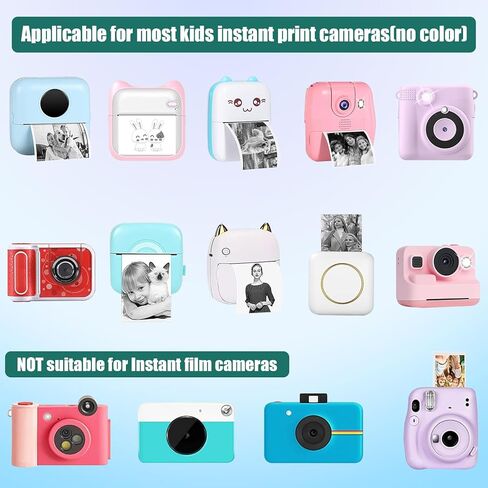 20 لفة كاميرا طباعة فورية للأطفال لإعادة تعبئة ورق الطباعة، لفات ورق طباعة حرارية طباعة صور عالية الدقة لمعظم الكاميرات الفورية للأطفال (57 × 25 مم) in Kuwait