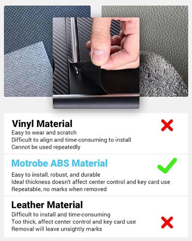 Motrobe Tesla Model Y Model 3 Center Console Wrap Cover Kit Matte Carbon Fiber Interior Decoration Wrap - 2021-2024 Model Y & 2021-2023 Model 3 Accessories in Saudi Arabia