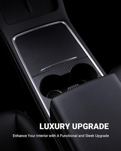 Motrobe Tesla Model Y Model 3 Center Console Wrap Cover Kit Matte Carbon Fiber Interior Decoration Wrap - 2021-2024 Model Y & 2021-2023 Model 3 Accessories in Saudi Arabia