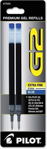 عبوة Pilot 77233 لجيل G2، Dr. Grip Gel/Ltd، ExecuGel G6، Q7، Ex Fine، أزرق، 2/عبوة in Saudi Arabia