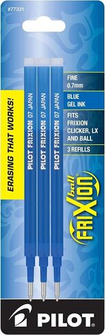 Pilot® FriXion® Erasable Ink Pen Refills, Fine Point, 0.7mm, Blue Ink, Pack of 3 in Saudi Arabia