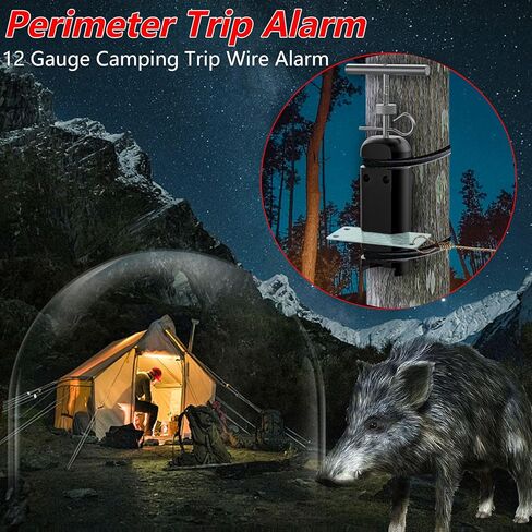 منبه للرحلة المحيطية، سلك إنذار للتخييم بقياس 12، آمن للتخييم، ملحقات نظام أمان للإنذار المبكر للتخييم وسلامة الممتلكات/رادع الدب (أسود) in Kuwait