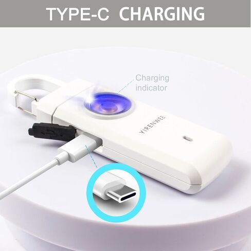 منبه شخصي بسلسلة مفاتيح بقوة 130 ديسيبل، مع وظائف ستروب ومصباح يدوي في جهاز واحد، مناسب للنساء والأطفال وكبار السن (وردي) in Kuwait