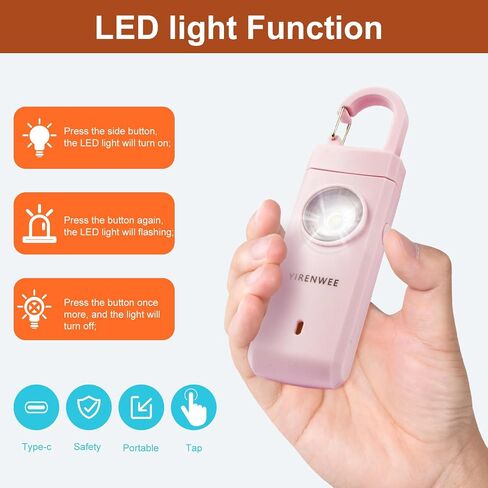 130db Keychain Personal Alarm, with Strobe and Flashlight Functions in one, Suitable for Women and Children and The Elderly (Blue) in Saudi Arabia