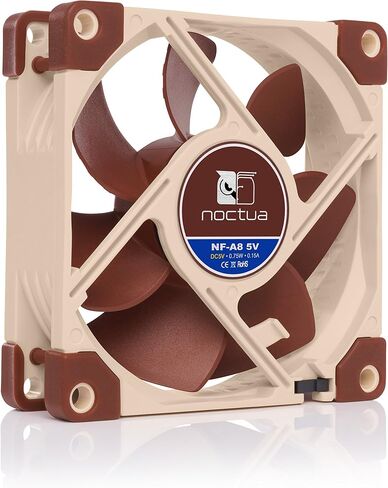 Noctua NF-A8 5V، مروحة هادئة ممتازة مع كابل محول طاقة USB، 3 دبابيس، إصدار 5 فولت (80 ملم، بني) in Saudi Arabia
