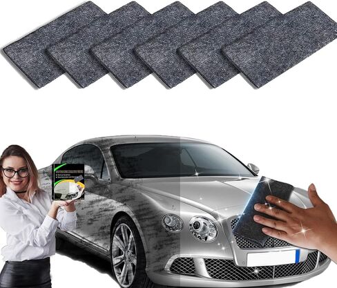 قماش نانو سباركل للتنظيف، مزيل خدوش السيارة من قماش نانو سباركل، قماش نانو سباركل لخدوش السيارة، قماش مزيل خدوش السيارة للبقايا - استعادة طلاء السيارة إلى اللون الأصلي (6 قطع) in Kuwait