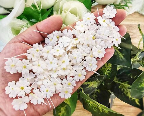 HukDok Mini Flowers with Thread Stem Mulberry Paper Flower Embellishment Card Craft Supplies Scrapbooking DIY Card Crafts Projects. (Purple Tone) in Saudi Arabia