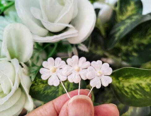 HukDok Mini Flowers with Thread Stem Mulberry Paper Flower Embellishment Card Craft Supplies Scrapbooking DIY Card Crafts Projects. (Purple Tone) in Saudi Arabia