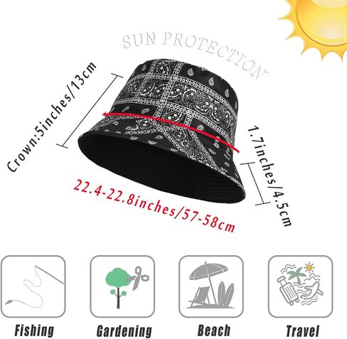 MEANBEAUTY Bucket Hat Cotton Style Unisex Fisherman Sun Hats for Men and Women Cashew Flower Outdoor Cap Beach Hat in Saudi Arabia