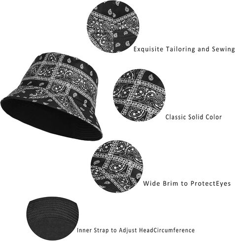 MEANBEAUTY Bucket Hat Cotton Style Unisex Fisherman Sun Hats for Men and Women Cashew Flower Outdoor Cap Beach Hat in Saudi Arabia