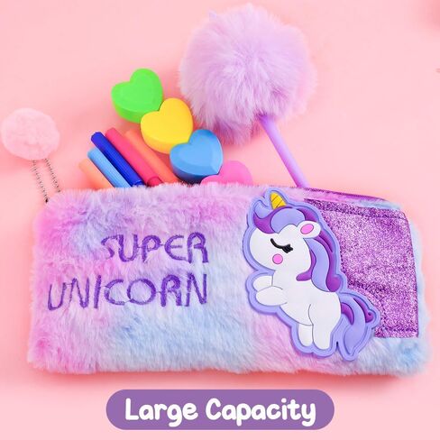 Golray Unicorn Diary for Girls with Lock and Keys, Kids Unicorn Journal for Girls Diary, Plush Notebook Key Chain Stickers, Cute Stationery Stuff, Unicorn Toys Birthday Gift for Girls Age 6 7 8 9 10 in Saudi Arabia