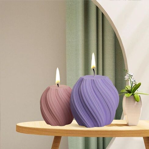 3 Pack Wave Candle Mold Multiple Size Ball Shape Candle Mold Cylinder Candle Mold Irregular Wave Twisted Silicone Molds Geometric Pillar Candle Mold for Candle Home Decorate Mold Candle Making Mold in Saudi Arabia