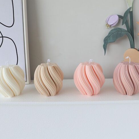 3 Pack Wave Candle Mold Multiple Size Ball Shape Candle Mold Cylinder Candle Mold Irregular Wave Twisted Silicone Molds Geometric Pillar Candle Mold for Candle Home Decorate Mold Candle Making Mold in Saudi Arabia
