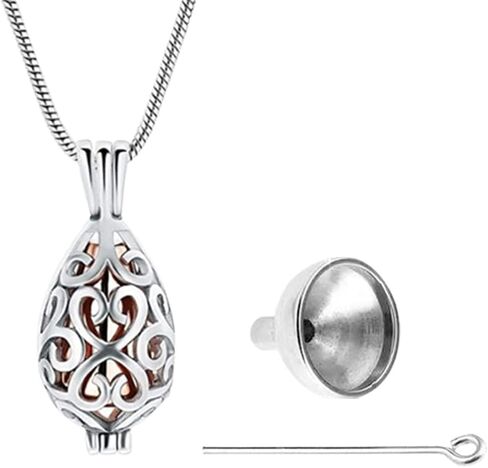 رماد تذكار جرة قلادة مع مجموعة قمع جوفاء القلب الحرق جرة قلادة قلادة للرجال النساء أمي أبي in Kuwait