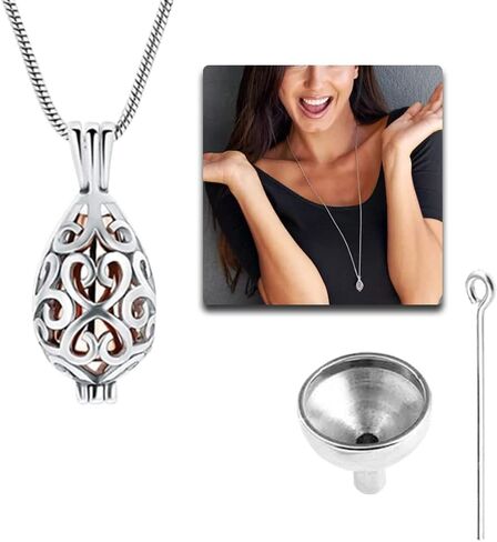 رماد تذكار جرة قلادة مع مجموعة قمع جوفاء القلب الحرق جرة قلادة قلادة للرجال النساء أمي أبي in Kuwait