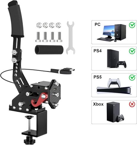 فرامل اليد aikeec USB لجهاز PS4 PS5: لعجلة القيادة Thrust Master T300 - فرملة اليد للكمبيوتر الشخصي 64 بت لـ G27 G29 G920 Thrust Master T300 T500 - فرامل يد السباق مع مستشعر القاعة in Kuwait