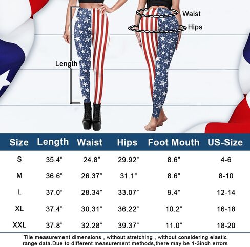 Women's American Flag Leggings USA 4th of July Patriotic Stripes High Waist Soft Stretchy Yoga Pants in Saudi Arabia
