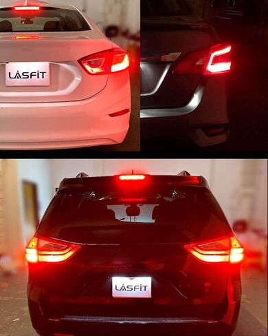 مصابيح LASFIT Red 1157 2057 2357 7528 BAY15D LED خالية من القطبية، مصابيح LED عالية الطاقة فائقة السطوع، تستخدم لإضاءة ذيل الفرامل، أضواء إشارة الانعطاف، رائعة (عبوة من 2) in Kuwait
