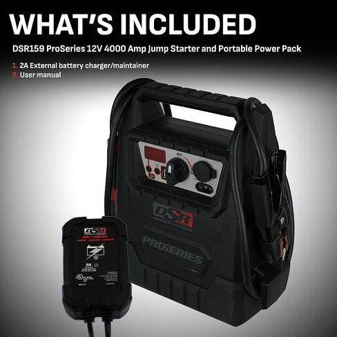 Schumacher DSR159 - ProSeries Jump Starter - 12V 4000 Peak Amps بادئ تشغيل السيارة المحمول + صيانة - كابلات توصيل مع حزمة بطارية - 700 أمبير تدوير in Kuwait
