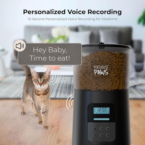 Automatic Cat Food Feeder, 6L Twist-Lock Cat Feeder, 6 Schedule Meals Daily, Anti Jam Cat Feeder, LCD with 10s Meal Call Cat Feeder, Backup Battery Pet Feeder, Pet Feeder Dry Food, Dog Food Feeder in Saudi Arabia