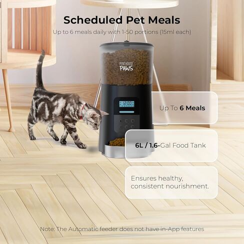 Automatic Cat Food Feeder, 6L Twist-Lock Cat Feeder, 6 Schedule Meals Daily, Anti Jam Cat Feeder, LCD with 10s Meal Call Cat Feeder, Backup Battery Pet Feeder, Pet Feeder Dry Food, Dog Food Feeder in Saudi Arabia