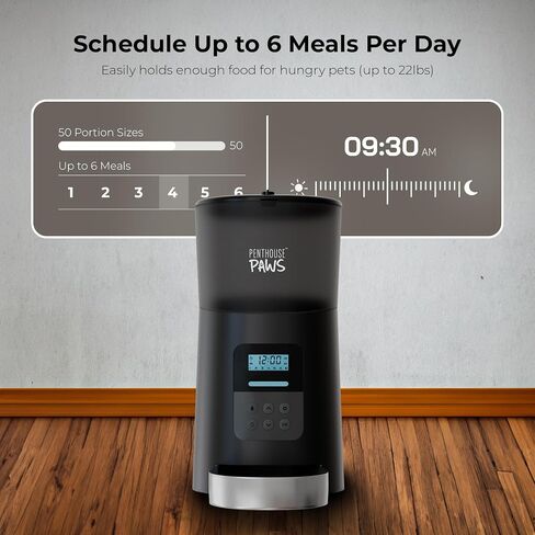 Automatic Cat Food Feeder, 6L Twist-Lock Cat Feeder, 6 Schedule Meals Daily, Anti Jam Cat Feeder, LCD with 10s Meal Call Cat Feeder, Backup Battery Pet Feeder, Pet Feeder Dry Food, Dog Food Feeder in Saudi Arabia
