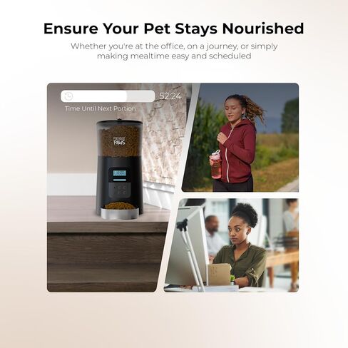 Automatic Cat Food Feeder, 6L Twist-Lock Cat Feeder, 6 Schedule Meals Daily, Anti Jam Cat Feeder, LCD with 10s Meal Call Cat Feeder, Backup Battery Pet Feeder, Pet Feeder Dry Food, Dog Food Feeder in Saudi Arabia