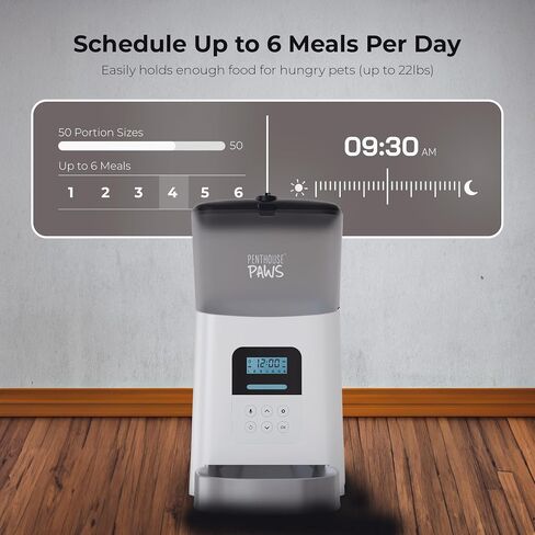 Automatic Cat Food Feeder, 6L Twist-Lock Cat Feeder, 6 Schedule Meals Daily, Anti Jam Cat Feeder, LCD with 10s Meal Call Cat Feeder, Backup Battery Pet Feeder, Pet Feeder Dry Food, Dog Food Feeder in Saudi Arabia