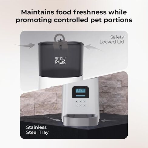 Automatic Cat Food Feeder, 6L Twist-Lock Cat Feeder, 6 Schedule Meals Daily, Anti Jam Cat Feeder, LCD with 10s Meal Call Cat Feeder, Backup Battery Pet Feeder, Pet Feeder Dry Food, Dog Food Feeder in Saudi Arabia