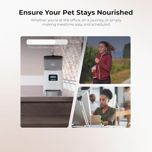 Automatic Cat Food Feeder, 6L Twist-Lock Cat Feeder, 6 Schedule Meals Daily, Anti Jam Cat Feeder, LCD with 10s Meal Call Cat Feeder, Backup Battery Pet Feeder, Pet Feeder Dry Food, Dog Food Feeder in Saudi Arabia