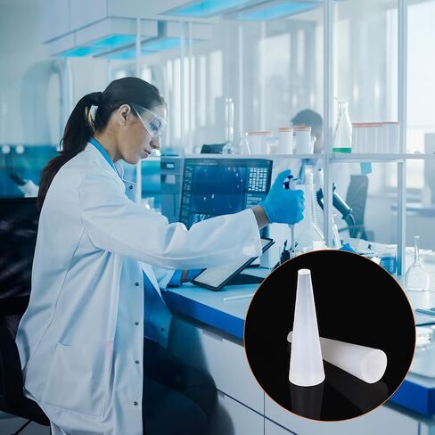 YOKIVE 50 قطعة سدادات مطاطية من السيليكون، سدادات مدببة مقاومة لدرجات الحرارة العالية | فتحة حماية، رائعة للاستخدام في المختبرات (أبيض، 1/16 بوصة إلى 3/16 بوصة) in Saudi Arabia
