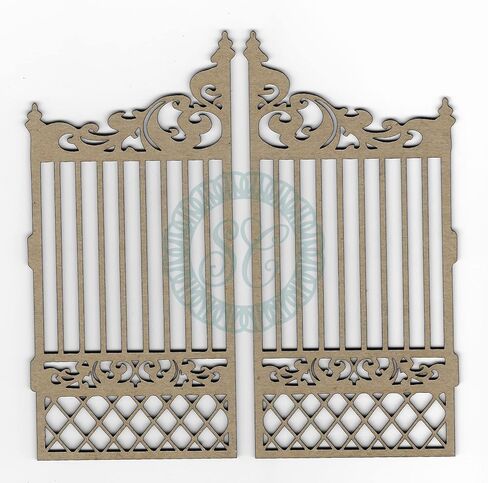 SCRAPAHOLIC SCRAPBOOK SUPPLY Garden Gate, 2/Pkg, 5.5"X2.75" Scrapaholics Laser Cut Chipboard 1.8mm Thick in Saudi Arabia