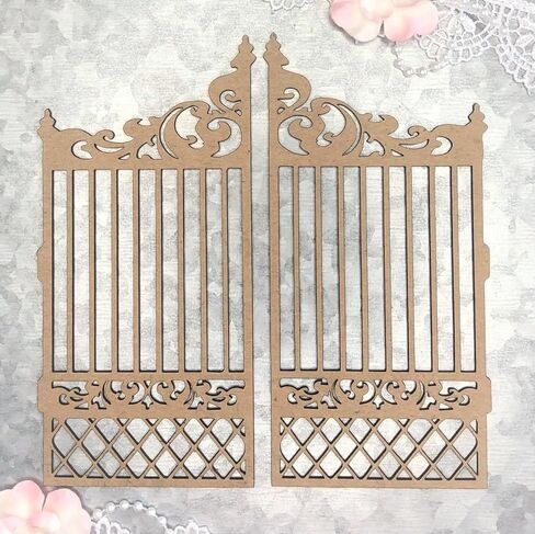 SCRAPAHOLIC SCRAPBOOK SUPPLY Garden Gate, 2/Pkg, 5.5"X2.75" Scrapaholics Laser Cut Chipboard 1.8mm Thick in Saudi Arabia