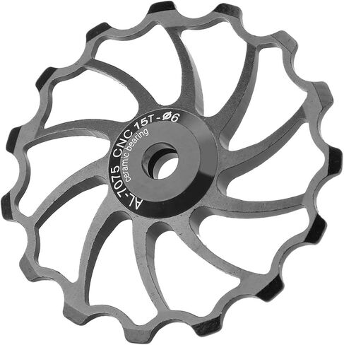Derailleur Pulley, 15T Mountain Bike Rear Pulley Aluminium Alloy Ceramic Bearing Derailleur Pulley(Black) in Saudi Arabia